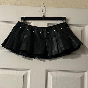 Studded Black Mini Skirt